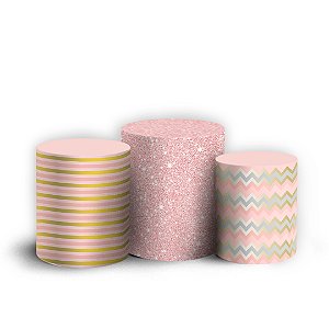 Trio Cilindro - Floral - Sublimado 3D + Elástico