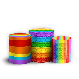 Trio Cilindro - Pop It Fidget Toys - Sublimado 3D + Elástico