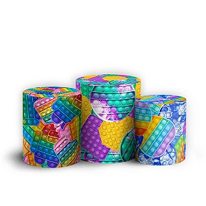 Trio Cilindro - Pop It Fidget Toys - Sublimado 3D + Elástico