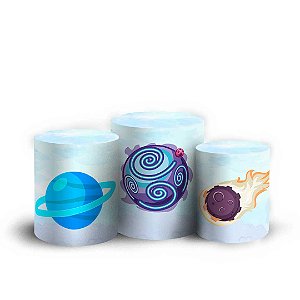 Trio Cilindro - Astronauta - Sublimado 3D + Elástico