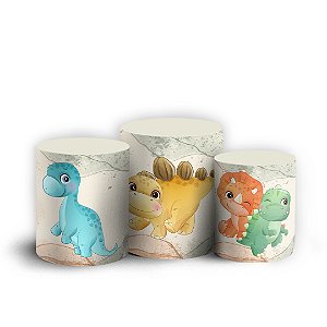 Trio Cilindro - Dinossauro Cute - Sublimado 3D + Elástico