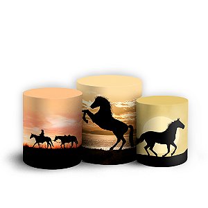 Trio Cilindro - Cavalo - Sublimado 3D + Elástico
