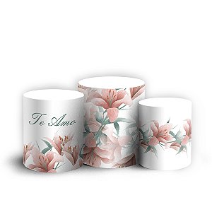 Trio Cilindro - Casamento - Sublimado 3D + Elástico