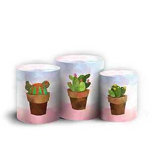 Trio Cilindro - Cacto - Sublimado 3D + Elástico