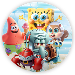 Painel Redondo - Bob Esponja - Sublimado 3D