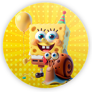 Painel Redondo - Bob Esponja - Sublimado 3D