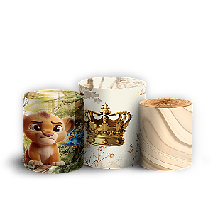 Trio Cilindro - Rei Leao - Sublimado 3D + Elástico