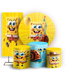 KIT Redondo Trio e Faixa - Bob Esponja - Sublimado 3D