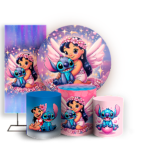 KIT Redondo Trio e Faixa - Lilo Stitch - Sublimado 3D