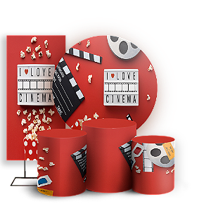 KIT Redondo Trio e Faixa - Cinema - Sublimado 3D