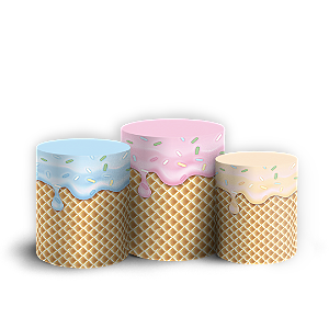 Trio Cilindro - Doces - Sublimado 3D + Elástico