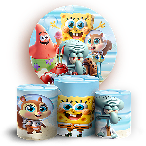 KIT Redondo e Trio - Bob Esponja - Sublimado 3D