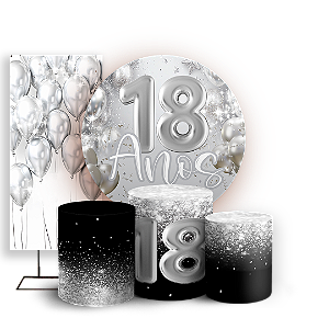 KIT Redondo Trio e Faixa - 18 Anos - Sublimado 3D