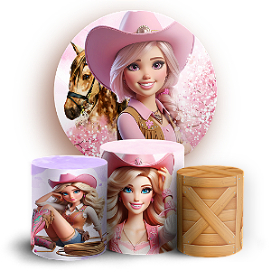 KIT Redondo e Trio - Barbie Boiadeira - Sublimado 3D