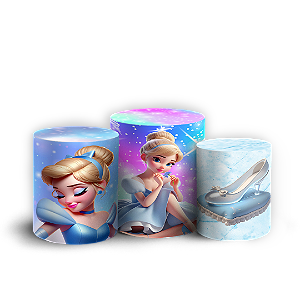 Trio Cilindro - Princesa Cinderela - Sublimado 3D + Elástico