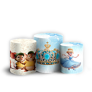 Trio Cilindro - Princesa Cinderela - Sublimado 3D + Elástico