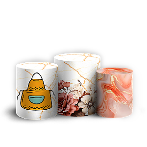 Trio Cilindro - Cha De Casa Nova - Sublimado 3D + Elástico