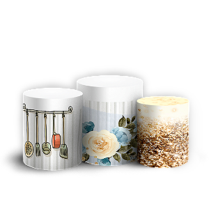 Trio Cilindro - Cha De Casa Nova - Sublimado 3D + Elástico