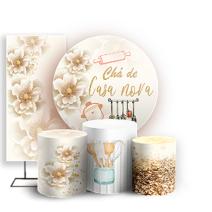 KIT Redondo Trio e Faixa - Cha De Casa Nova - Sublimado 3D