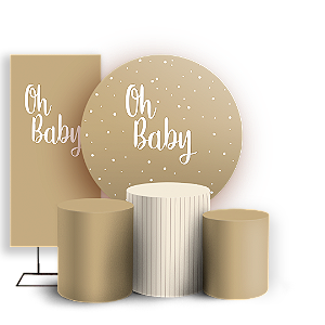 KIT Redondo Trio e Faixa - Oh Baby - Sublimado 3D