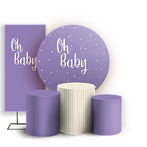 KIT Redondo Trio e Faixa - Oh Baby - Sublimado 3D