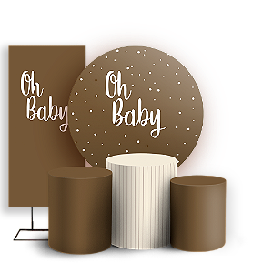 KIT Redondo Trio e Faixa - Oh Baby - Sublimado 3D