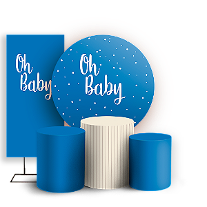 KIT Redondo Trio e Faixa - Oh Baby - Sublimado 3D