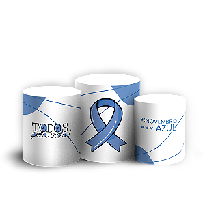 Trio Cilindro - Novembro Azul - Sublimado 3D + Elástico
