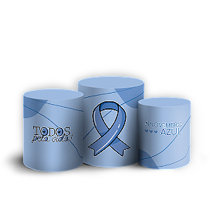 Trio Cilindro - Novembro Azul - Sublimado 3D + Elástico