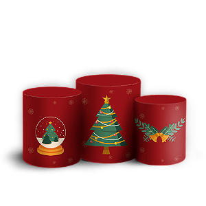 Trio Cilindro - Natal - Sublimado 3D + Elástico