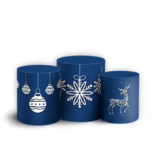 Trio Cilindro - Natal - Sublimado 3D + Elástico