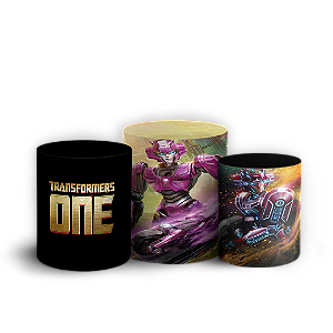 Trio Cilindro - Transformers - Sublimado 3D + Elástico