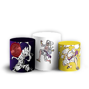 Trio Cilindro - Luffy One Piece - Sublimado 3D + Elástico