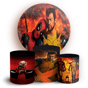 KIT Redondo e Trio - Deadpool e Wolverine - Sublimado 3D