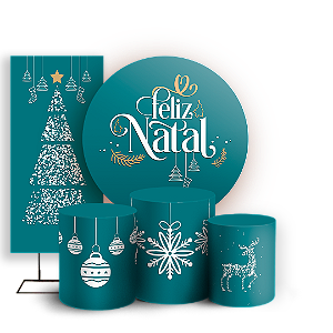 KIT Redondo Trio e Faixa - Natal - Sublimado 3D