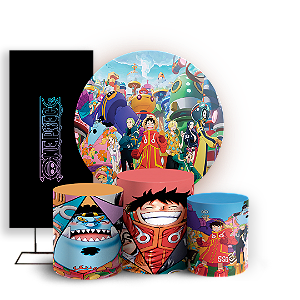 KIT Redondo Trio e Faixa - One Piece - Sublimado 3D