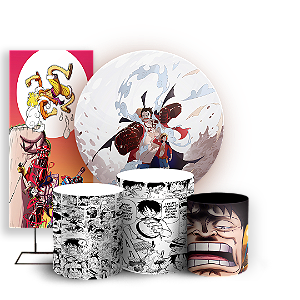 KIT Redondo Trio e Faixa - Luffy One Piece - Sublimado 3D