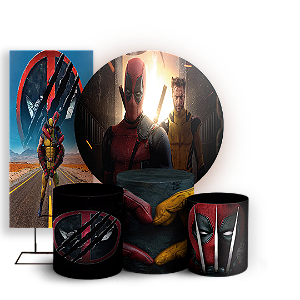 KIT Redondo Trio e Faixa - Deadpool e Wolverine - Sublimado 3D
