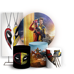 KIT Redondo Trio e Faixa - Deadpool e Wolverine - Sublimado 3D