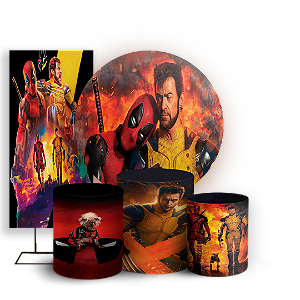 KIT Redondo Trio e Faixa - Deadpool e Wolverine - Sublimado 3D