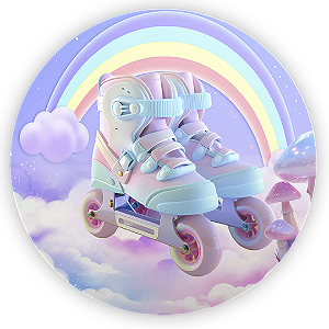 Painel Redondo - Patins - Sublimado 3D
