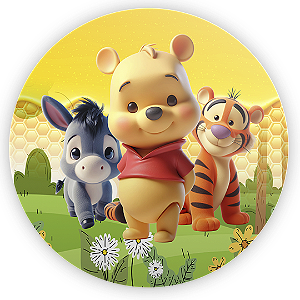 Painel Redondo - Ursinho Pooh - Sublimado 3D