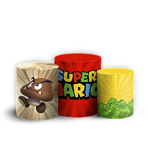 Trio Cilindro - Super Mario - Sublimado 3D + Elástico