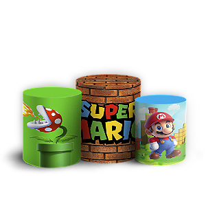 Trio Cilindro - Super Mario - Sublimado 3D + Elástico