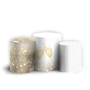 Trio Cilindro - Ano Novo - Sublimado 3D + Elástico
