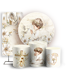 KIT Redondo Trio e Faixa - Batizado - Sublimado 3D