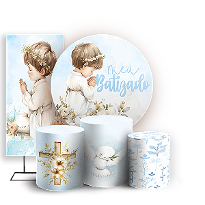 KIT Redondo Trio e Faixa - Batizado - Sublimado 3D