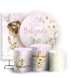 KIT Redondo Trio e Faixa - Batizado - Sublimado 3D