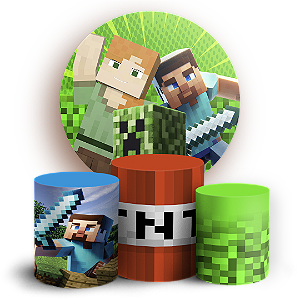 KIT Redondo e Trio - Minecraft - Sublimado 3D