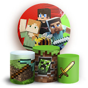 KIT Redondo e Trio - Minecraft - Sublimado 3D